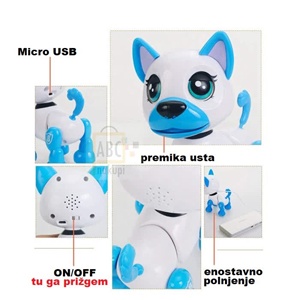 ربات اسباب بازی شارژی سگ سنسوردار سفید Electronic Robot Dog Smart Pet White_اسباب بازی